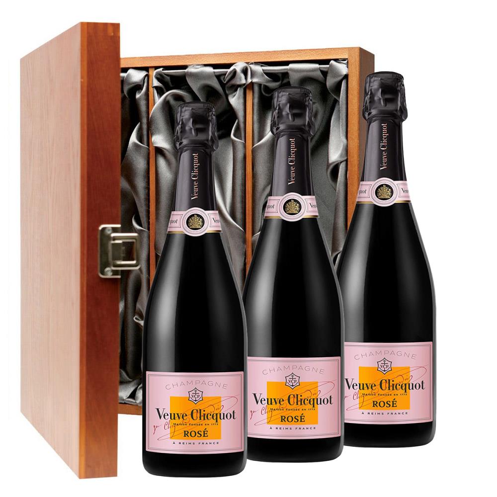 Veuve Clicquot Rose 75cl Trio Luxury Gift Boxed Champagne