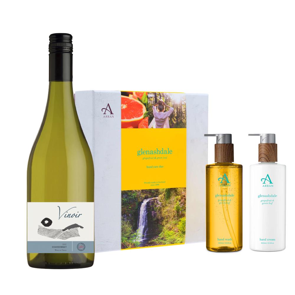 Vinoir Chardonnay with Arran Glenashdale Hand Care Gift Set