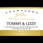 View Personalised Champagne - Golden Anniversary Label And Flutes In Luxury Presentation Box number 1