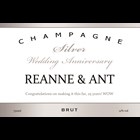 View Personalised Champagne - Silver Anniversary Label And Flutes In Luxury Presentation Box number 1