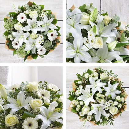 View White Rose and Lily Hand-tied Bouquet number 1