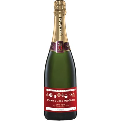 View Personalised Champagne - Xmas 2 Label And Chocolates Hamper number 1
