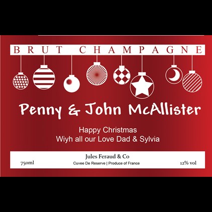 View Personalised Champagne - Xmas 2 Label And Chocolates Hamper number 1