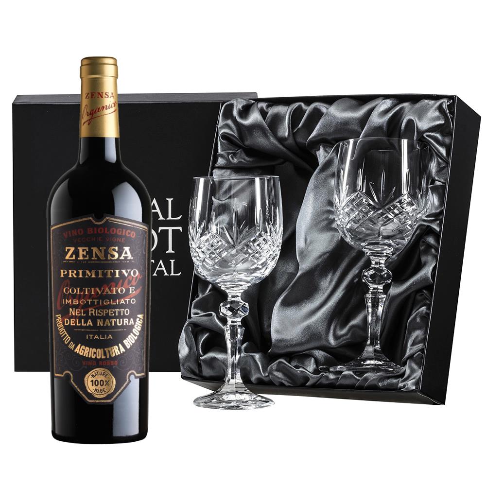 Zensa Primitivo 75cl Red Wine, With Royal Scot Wine Glasses