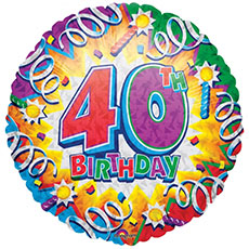 Buy Happy 40th Birthday Helium Balloon