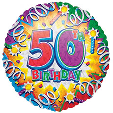 Buy Happy 50th Birthday Helium Balloon