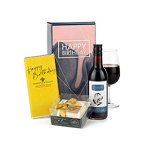 Buy Happy Birthday Gift Box with Red Wine