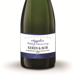 Buy Personalised Champagne - Sapphire Anniversary Label