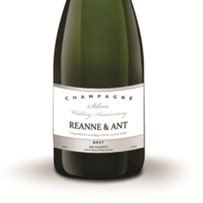 Buy Personalised Champagne - Silver Anniversary Label