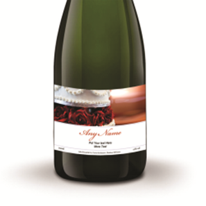 Buy Personalised Champagne - Wedding Cake Label