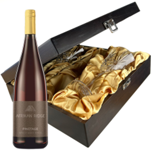 Buy Afrikan Ridge Pinotage 75cl Red Wine And Glasses In Luxury Presentation Box
