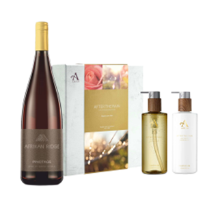 Buy Afrikan Ridge Pinotage 75cl Red Wine with Arran After The Rain Hand Care Set