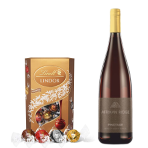 Buy Afrikan Ridge Pinotage 75cl Red Wine With Lindt Lindor Assorted Truffles 200g