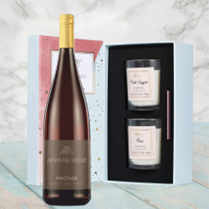 Buy Afrikan Ridge Pinotage 75cl Red Wine With Love Body & Earth 2 Scented Candle Gift Box