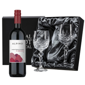 Buy Alpino Montepulciano dAbruzzo 75cl Red Wine, With Royal Scot Wine Glasses