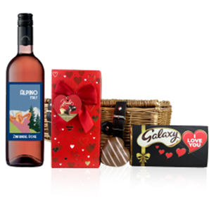 Buy Alpino Pink Zinfandel And Chocolate Valentines Hamper