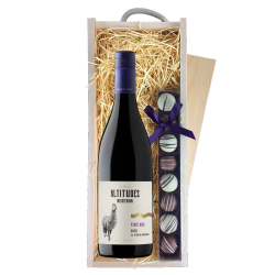 Buy Altitudes Reserva Pinot Noir 75cl Red Wine & Truffles, Wooden Box