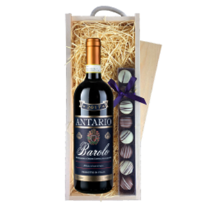 Buy Antario Barolo 75cl Red Wine & Truffles, Wooden Box