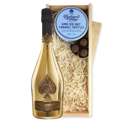 Buy Armand de Brignac Brut Gold 75cl And Dark Caramel Sea Salt Charbonnel Chocolates Box