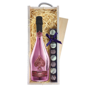 Buy Armand de Brignac Brut Rose 75cl & Truffles, Wooden Box