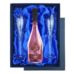 Buy Armand de Brignac Brut Rose 75cl in Blue Luxury Presentation Set With Flutes