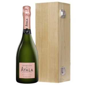 Buy Ayala Rose Majeur Champagne 75cl In a Luxury Oak Gift Boxed