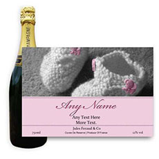 Buy Personalised Champagne - New Baby Girl Label
