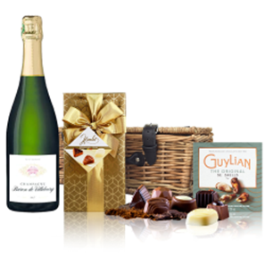 Buy Baron De Villeboerg Brut Champagne 75cl And Chocolates Hamper