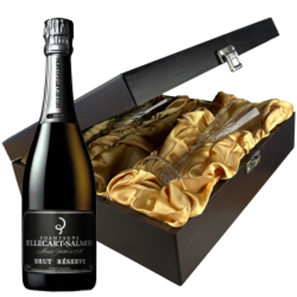 Buy Billecart Salmon Le Reserve Champagne 75cl And Flutes In Luxury Presentation Box
