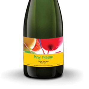 Buy Personalised Champagne - Birthday Balloons Label