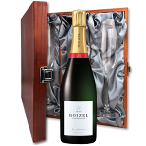 Buy Boizel Brut Reserve NV Champagne 75cl And Flutes In Luxury Presentation Box