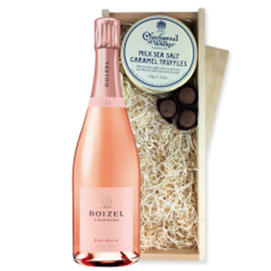 Buy Boizel Rose  NV Champagne 75cl And Milk Sea Salt Charbonnel Chocolates Box