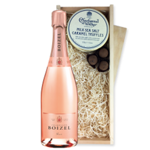Buy Boizel Rose  NV Champagne 75cl And Milk Sea Salt Charbonnel Chocolates Box
