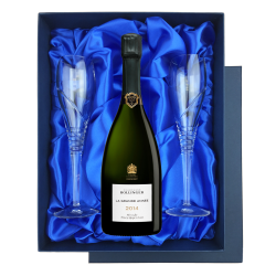 Buy Bollinger Grande Annee, Vintage, 2014 in Blue Luxury Presentation Set With Flutes