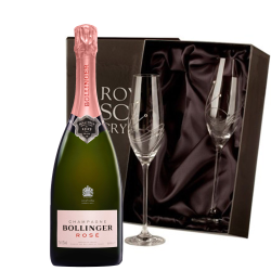 Buy Bollinger Rose Champagne 75cl With Diamante Crystal Flutes