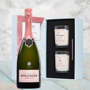 Buy Bollinger Rose Champagne 75cl With Love Body & Earth 2 Scented Candle Gift Box