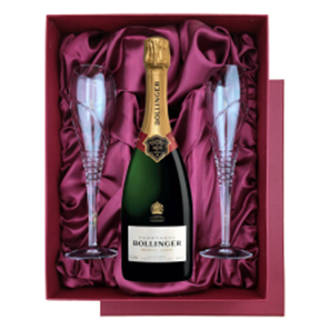 Buy Bollinger Special Cuvee Brut 75cl in Burgundy Presentation Set With Flutes