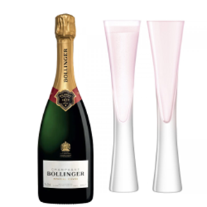 Buy Bollinger Special Cuvee Brut 75cl with LSA Moya Blush Flutes