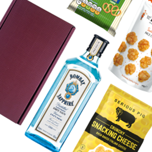 Buy Bombay Sapphire Gin 70cl Nibbles Hamper