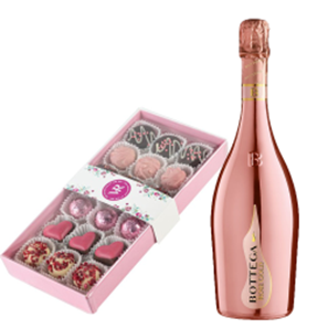 Buy Bottega Gold Rose Sparkling Wine 75cl and Assorted Box Of Celebration Chocolates 235g