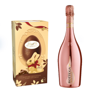 Buy Bottega Gold Rose Sparkling Wine 75cl and Lindt Easter Egg 195g