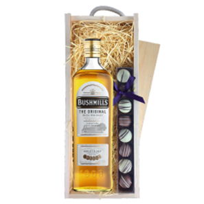 Buy Bushmills Original Irish Whiskey 70cl & Truffles, Wooden Box
