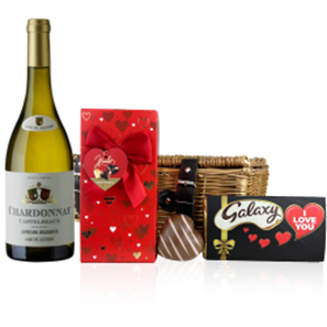 Buy Castelbeaux Chardonnay 75cl White Wine And Chocolate Valentines Hamper