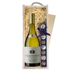 Buy Castelbeaux Chardonnay 75cl White Wine & Truffles, Wooden Box