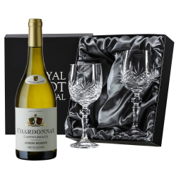 Buy Castelbeaux Chardonnay 75cl White Wine, With Royal Scot Wine Glasses
