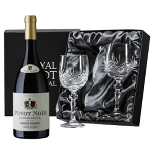 Buy Castelbeaux Pinot Noir 75cl Red Wine, With Royal Scot Wine Glasses