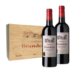 Buy 2 x Chateau Brandeau Bordeaux In Branded Wooden Box