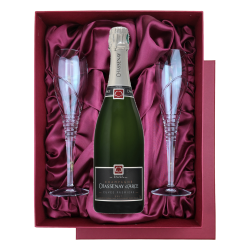 Buy & Send Chassenay dArce Cuvee Premiere Brut 75cl in Burgundy Presentation Set With Flutes
