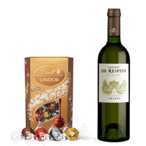 Buy Chateau De Respide Bordeaux Blanc 75cl White Wine With Lindt Lindor Assorted Truffles 200g