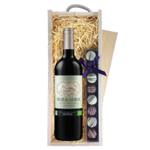 Buy Chateau Guibeau Bordeaux Wine 75cl Red Wine & Truffles, Wooden Box